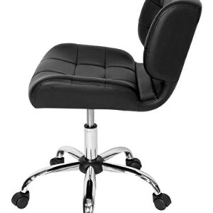 Calico Designs Modern Black Crest Armless Office Chair Swivel Task Chair Desk Chair Computer Chair, Black,