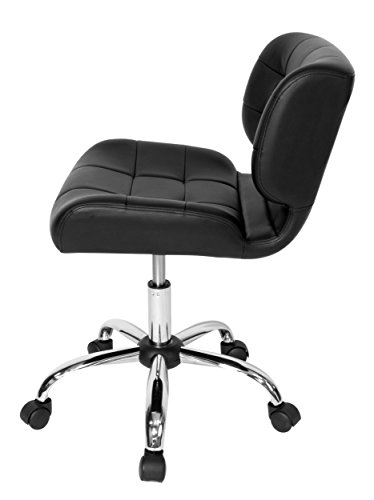 Calico Designs Modern Black Crest Armless Office Chair Swivel Task Chair Desk Chair Computer Chair, Black,