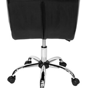 Calico Designs Modern Black Crest Armless Office Chair Swivel Task Chair Desk Chair Computer Chair, Black,