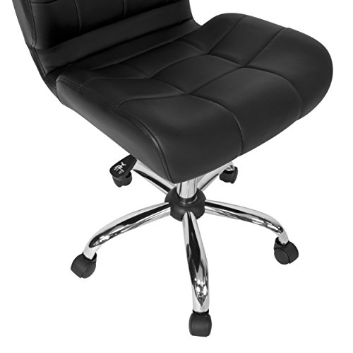 Calico Designs Modern Black Crest Armless Office Chair Swivel Task Chair Desk Chair Computer Chair, Black,