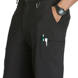 Cherokee Men's Scrub Pants Modern Fit 6 Pockets Tapered Leg with Drawstring CK200A, M, Black