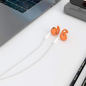 [4 Pairs] Silicone Ear Tips Soft Anti-Slip Sport Earbud Covers, Anti-Drop Ear Hook Gel Headphones Earphones Protective Accessories Tips (Black, Orange, Blue, White)