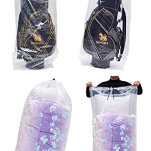 Big Plastic Bags Multi-Purpose Drawstring Bag Set Dust Cover For Keeping Golf's Bag, Picnic Mattress Good for Household Organizing Reusable Set of 2 Sizes