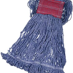 Amazon Basics Loop-End Synthetic Mop Head, 5-Inch Headband, Large, Blue - 6-Pack