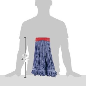 Amazon Basics Loop-End Synthetic Mop Head, 5-Inch Headband, Large, Blue - 6-Pack