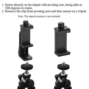 Ailun Tripod Phone Mount Holder Head Standard Screw Adapter Rotatable Digtal Camera Bracket Selfie Lens Monopod Adjustable Ring Light for Camcorder,Compatible for Most Cellphones iPhone