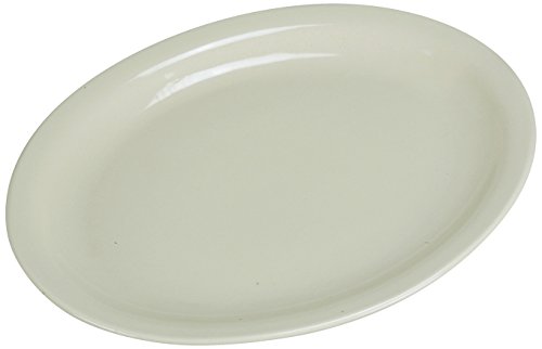 Yanco NR-13 Normandy Platter, Narrow Rim, 11.5" Length, 9.25" Width, China, American White Color, Pack of 12