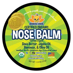 usda certified organic nose balm for dogs & cats | natural soothing & healing for dry cracking rough pet skin | protect & restore cracked and chapped dog noses (nose balm, 2 oz)