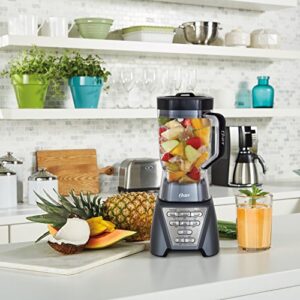 Oster Pro 1200 Blender with Professional Tritan Jar and Food Processor attachment, Metallic Grey