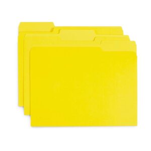 File Folder, 1/3 Cut Tab, Letter Size, Yellow, Great for Organizing and Easy File Storage, 100 Per Box