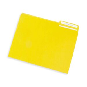 File Folder, 1/3 Cut Tab, Letter Size, Yellow, Great for Organizing and Easy File Storage, 100 Per Box