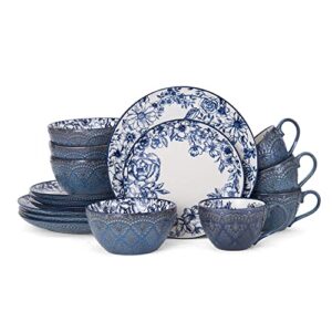 Pfaltzgraff Gabriela Blue 16-Piece Dinnerware Set, Service for 4