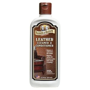 parker & bailey leather cleaner & conditioner – restores & conditions leather, cleaner for upholstery or car interior, car leather seat cleaner, faux leather, furniture, handbags, shoes & more 12oz