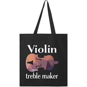 inktastic violin treble maker funny violinist music tote bag black 296a1