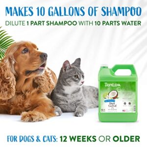 TropiClean Lime & Coconut Deshedding Dog Shampoo for Shedding Control | Natural Pet Shampoo Derived from Natural Ingredients | Cat Friendly | Made in The USA | 1 gal.