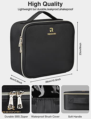 Travel Makeup Case,Chomeiu- Professional Cosmetic Makeup Bag Organizer Makeup Boxes With Compartments Neceser De Maquillaje(Black-M)