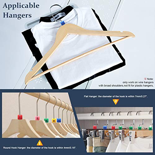 Hilitchi 288-Pcs Clothes Hanger Size Color-Coding Garment Size Markers Kit - 9 Size (XXS - 4XL) - with Storage Box