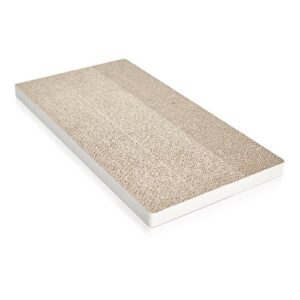way basics eco friendly simple cat scratcher, scratching pad with organic catnip (uniquely crafted from sustainable non toxic zboard paperboard), white