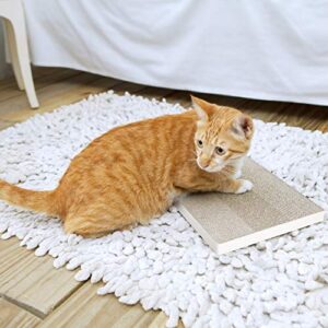 Way Basics Eco Friendly Simple Cat Scratcher, Scratching Pad with Organic Catnip (Uniquely Crafted from Sustainable Non Toxic zBoard Paperboard), White