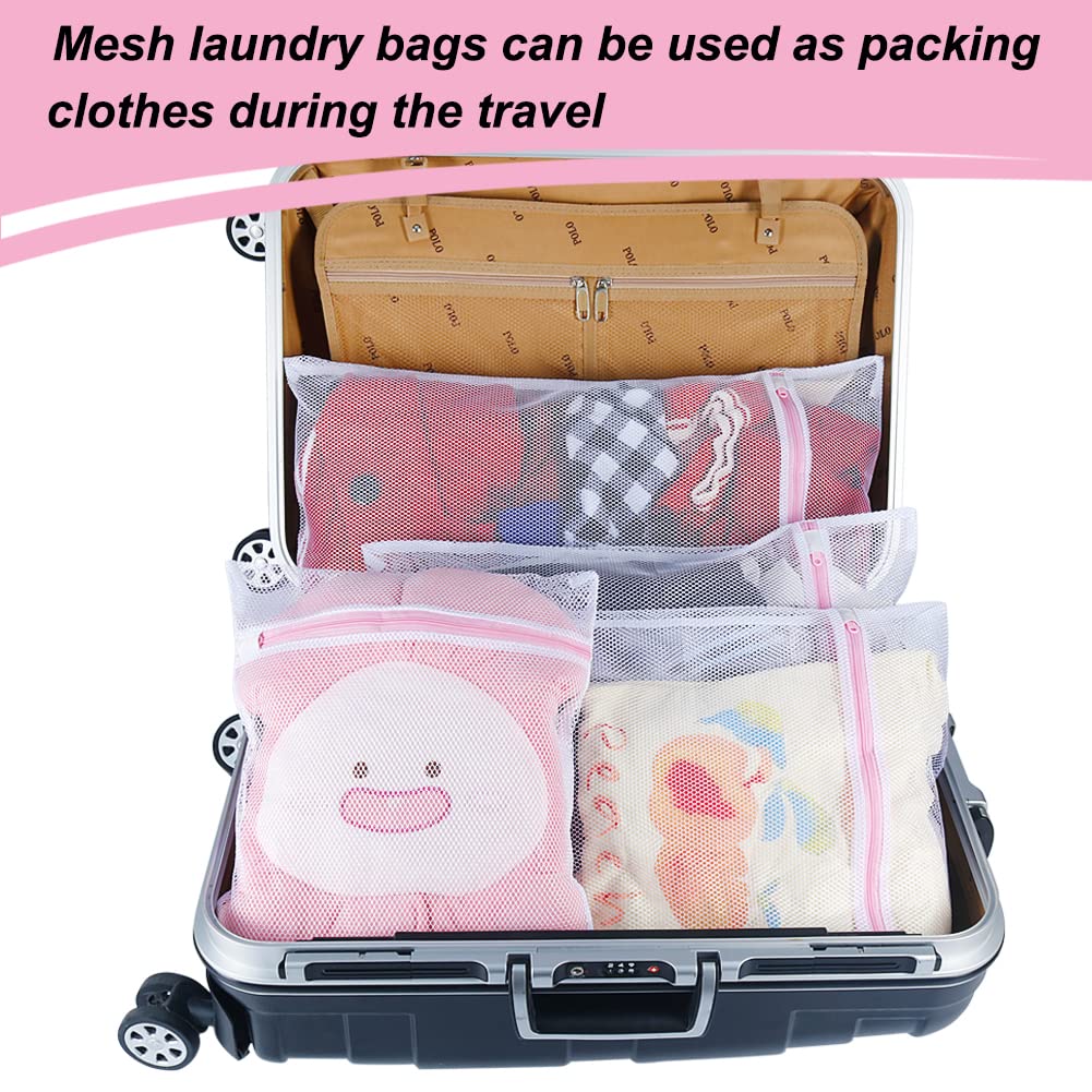 Vivifying Mesh Laundry Bags, 4pcs Laundry Bags Mesh Wash Bags with Zipper for Washing Machine, Delicates, Lingerie, Socks, Shoes and Toys