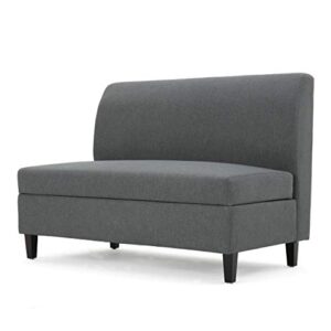 christopher knight home tovah fabric storage loveseat, charcoal