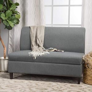 Christopher Knight Home Tovah Fabric Storage Loveseat, Charcoal