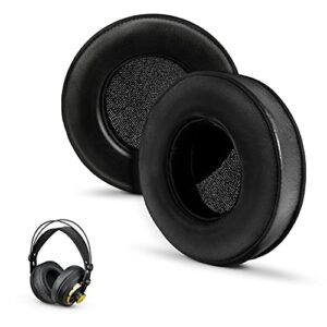 brainwavz round sheepskin leather earpads - fits many large headphones - steelseries, hd668b, ath, akg k553, hifiman, ath, philips, fostex, sony memory foam ear pad & more