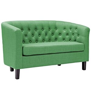 modway prospect upholstered contemporary modern loveseat in kelly green