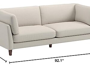 Amazon Brand – Rivet Midtown Contemporary Upholstered Sofa Couch, 92.1"W, Cream