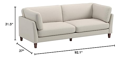 Amazon Brand – Rivet Midtown Contemporary Upholstered Sofa Couch, 92.1"W, Cream