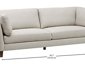 Amazon Brand – Rivet Midtown Contemporary Upholstered Sofa Couch, 92.1"W, Cream