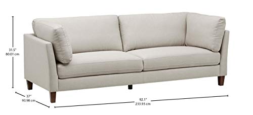 Amazon Brand – Rivet Midtown Contemporary Upholstered Sofa Couch, 92.1"W, Cream