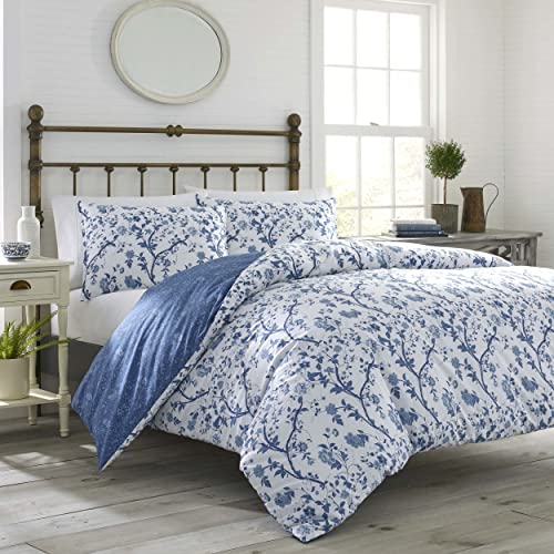 Laura Ashley Home - Elise Collection - Luxury Ultra Soft Comforter, All Season Premium Bedding Set, Stylish Delicate Design for Home Décor, Blue, Full/Queen