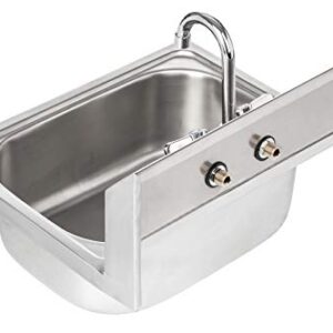 DuraSteel Stainless Steel Sink - Commercial Wall Mount Kitchen Sink - Small Hand Sink with 18" x 13" x 7.5"D Wash Basin - With Sink Strainer and Faucet - For Laundry, Restaurants, Bars, and More