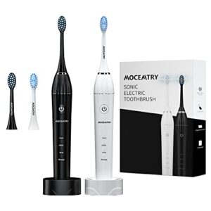 mocemtry sonic electric toothbrush with 10 duponts brush heads, 33000 vpm, 4 cleaning mode, ipx7 waterproof electric tooth brush