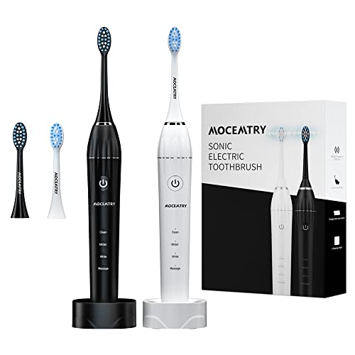 MOCEMTRY Sonic Electric Toothbrush with 10 Duponts Brush Heads, 33000 VPM, 4 Cleaning Mode, IPX7 Waterproof Electric Tooth Brush