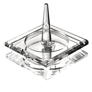 h&d square crystal glass ring holder for jewelry