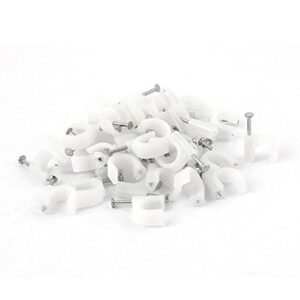 vndeful 50 pcs 12mm white diameter coax cable inserting circle nail clips