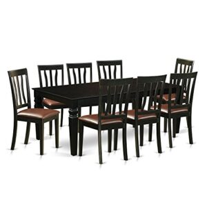 East West Furniture LGAN9-BLK-LC, 9-Piece