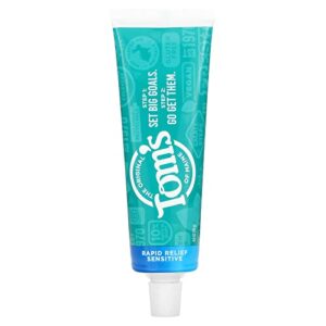 tom's of maine, natural rapid relief sensitive fluoride free toothpaste - fresh mint, 4 ounce