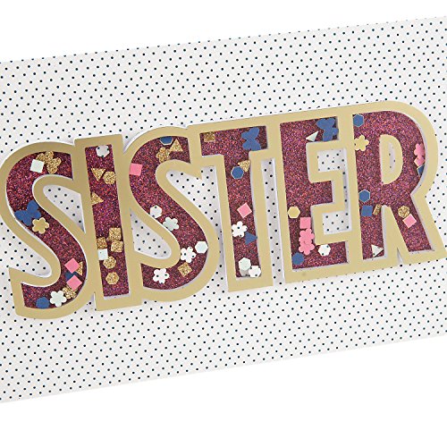 Hallmark Signature Birthday Card for Sister (Confetti Shaker) (799RZH1031)