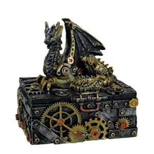 Secret Steam Dragon Decorative Steampunk Trinket Box 6 inch