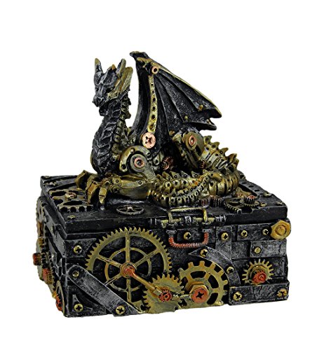 Secret Steam Dragon Decorative Steampunk Trinket Box 6 inch