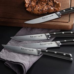 Cangshan S Series 1020359 German Steel Forged 4-Piece Steak Knife Set, 5-Inch Blade