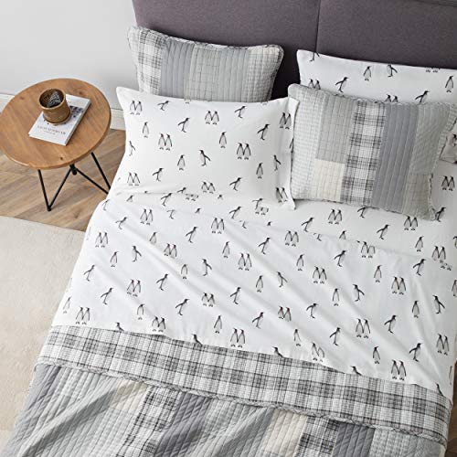 Eddie Bauer - Queen Sheets, Cotton Flannel Bedding Set, Brushed For Extra Softness, Cozy Home Decor (Rookeries, Queen)