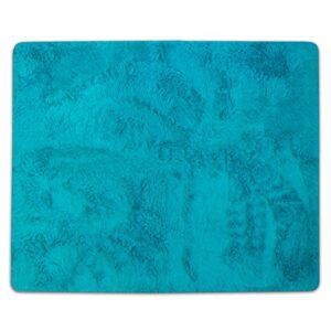 Faux Fur Area Rug Decorative 4' x 5' Ultra Soft and Luxurious Cruelty Free Eco Friendly Shag Non Skid Premium Floor Cover for Living Room, Dining Room, Bedroom, and more!, Turquoise Blue