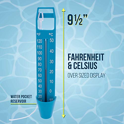 U.S. Pool Supply Scoop Analog Display Pool Thermometer with Jumbo Easy to Read Temperature Display