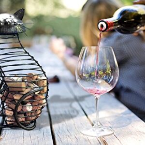 Wine Cork Holder - A Decorative Wine Cork Holder Wine Barrel in The Shape of a Elegant Metal Cat - for cat and Wine Lovers! Great for Wine Corks