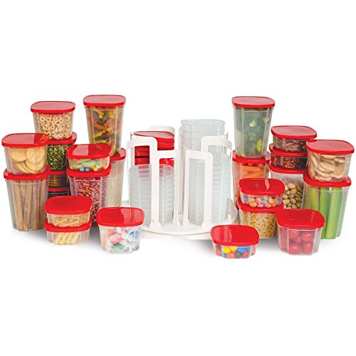 Spin and Store (8 oz, 16 oz and 24 oz, Red Lids)