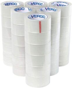 vergo industrial heavy duty clear packing tape 2.7mil for moving packaging shipping and office (36 pack)